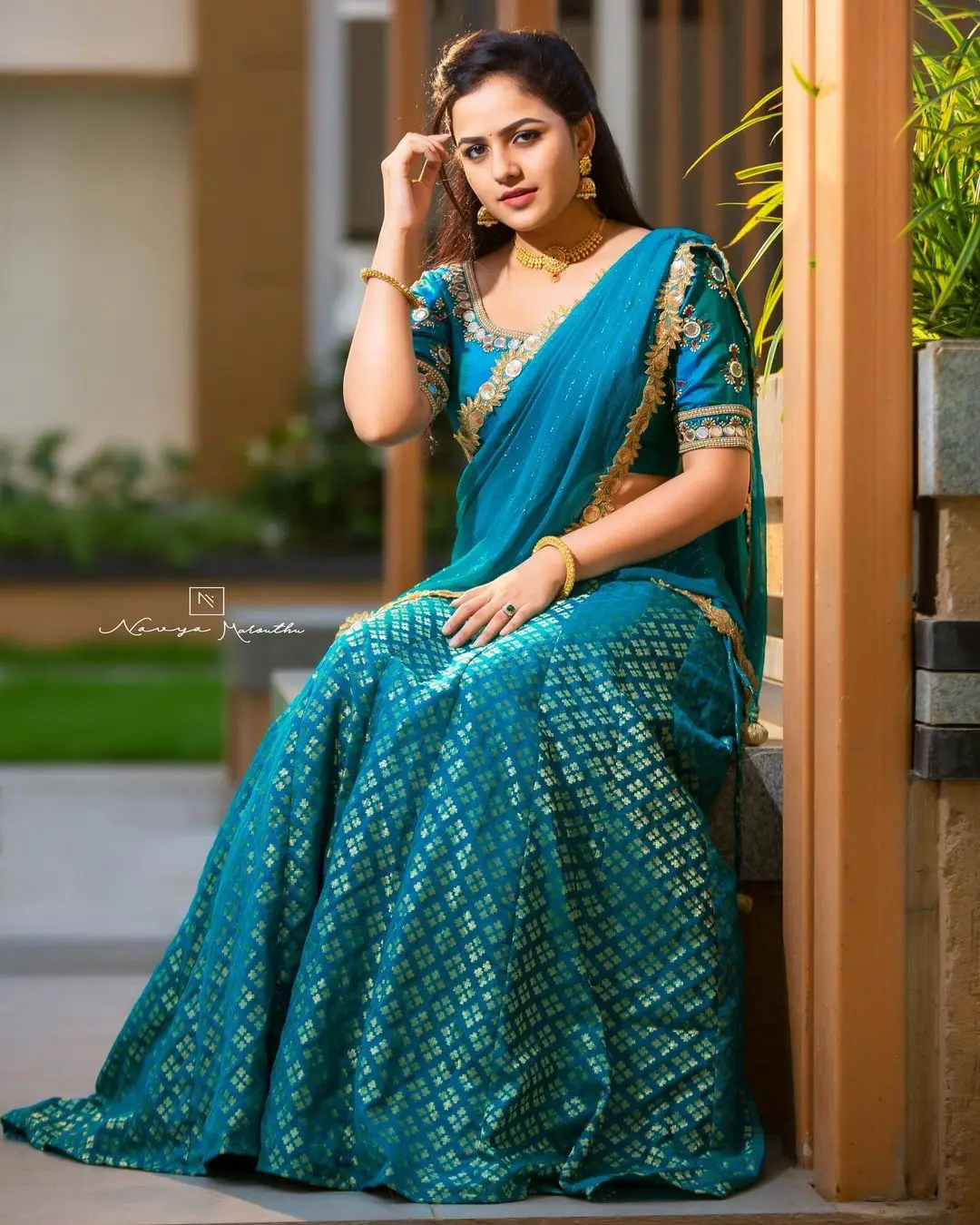 Vaishnavi Chaitanya Wearing Blue Designer Lehenga Choli